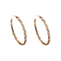 Statement Wave Earrings - Modern Minimalist Hoops with Sparkle - Hypoallergenic