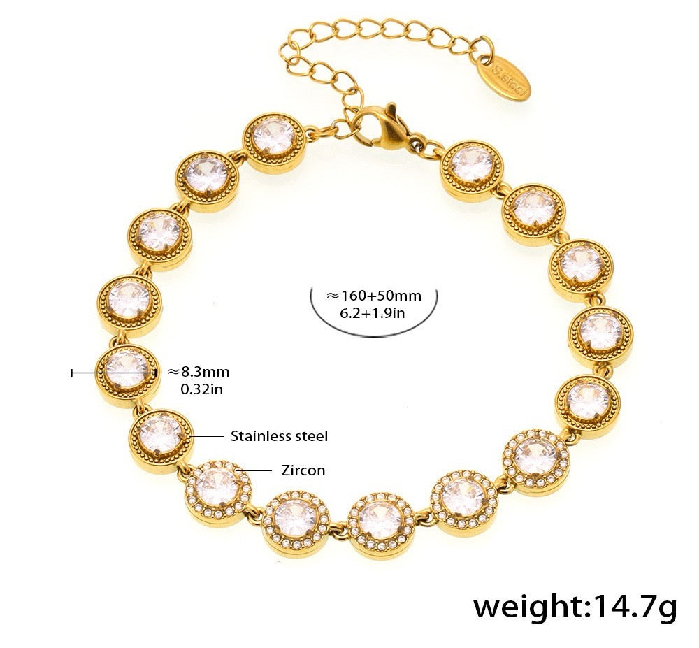 The Linear Light Set - Diamond-Cut Necklace & Bracelet in Gold or Steel