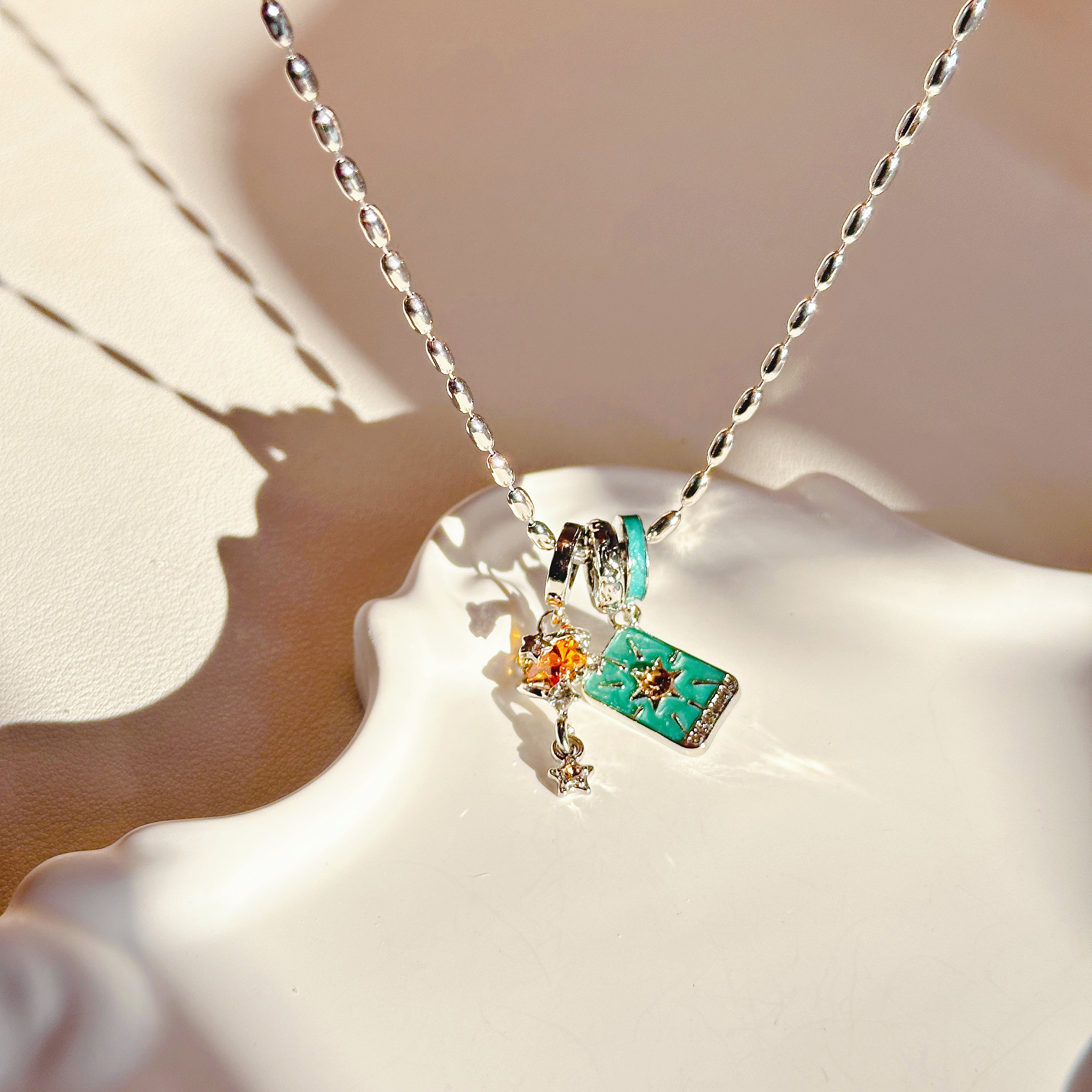 The Arcana Duo Set | Vintage Tarot Moon, Sun & Star Pendant Necklaces