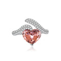Love Heart Ring – Ice-Cut High Carbon Diamond Heart Ring | 8 Colors Adjustable