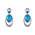 Oval Micro-Pavé Zirconia & Crystal Stud Earrings - Gold Plated Minimalist Luxury