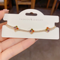 Rainbow Sparkle Clover Bracelet - Full Pave Multicolor Zirconia - Lucky Charm Jewelry