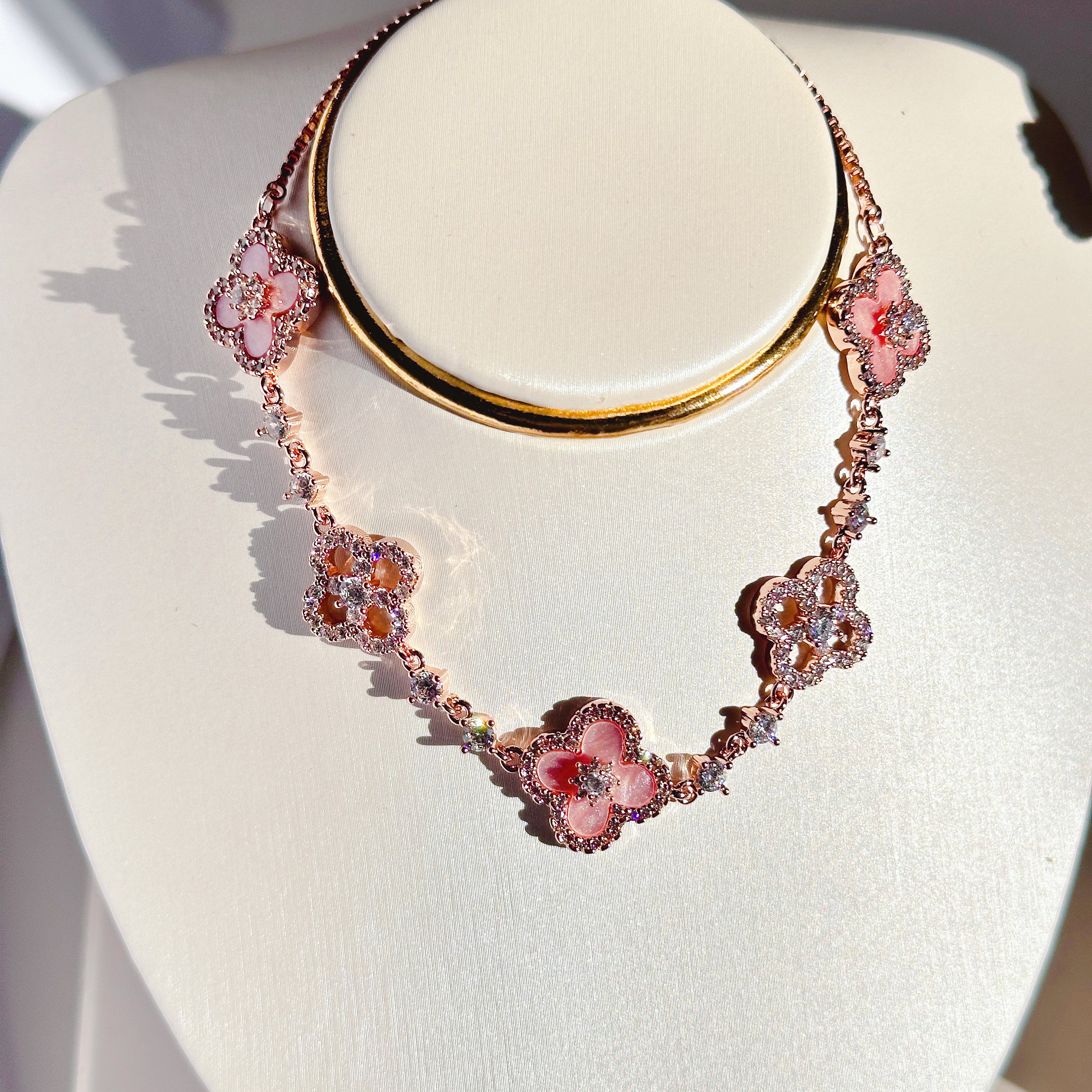 Lucky Four Leaf Clover Jewelry Set | S925 Sterling Silver Earrings & Necklace & Bracelet