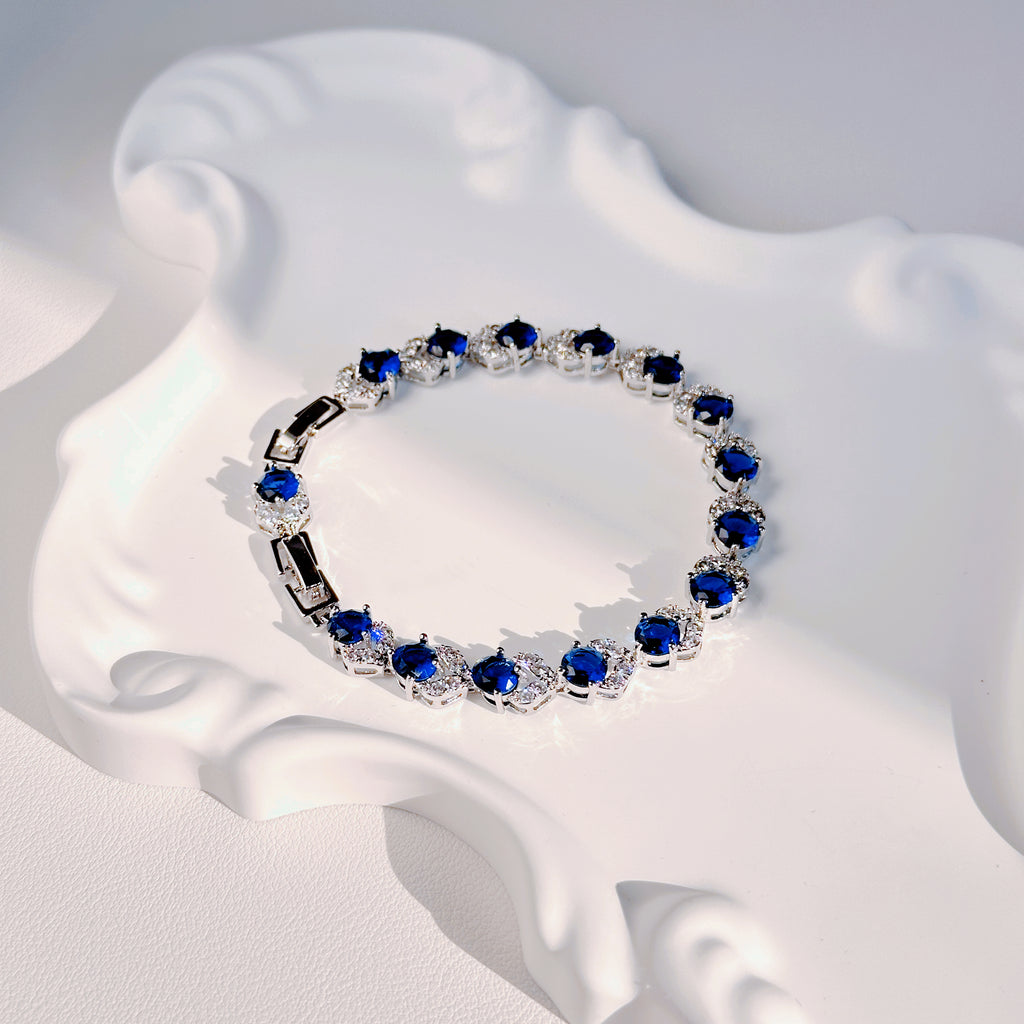 Sapphire Blue Heart Bracelet - Deep Blue Heart Charm Bracelet | Love & Loyalty Jewelry for Women