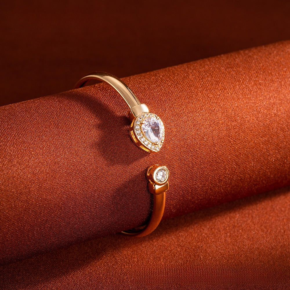 Teardrop Zirconia Bangle – Red, Green or White