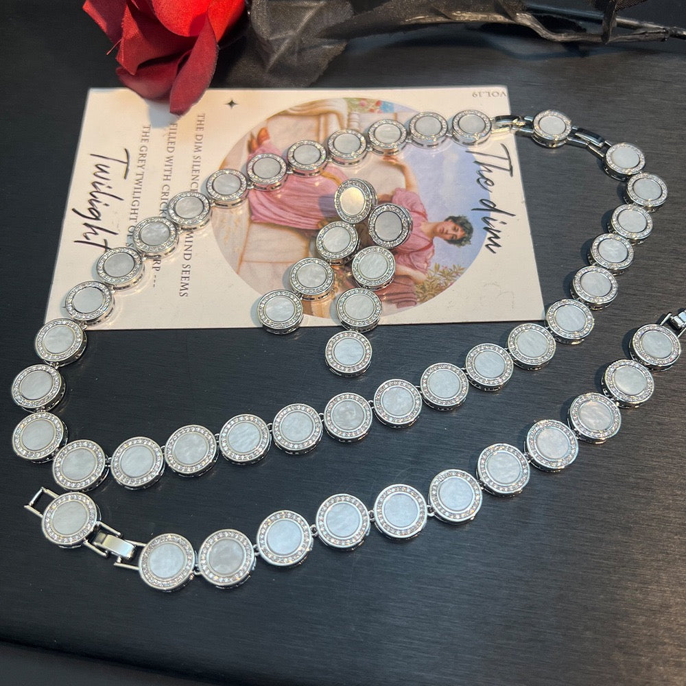 Modern Celestial Jewelry Set - Sphere & Orbit Necklace, Bracelet, Earrings