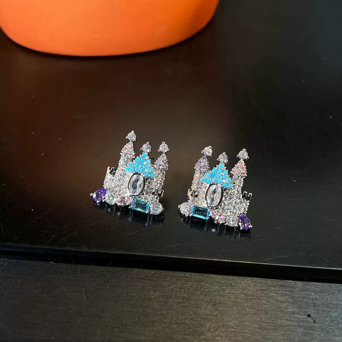 Gothic Castle Jewelry Set - Necklace & Earrings - Micro-Pavé Zirconia Architectural Design