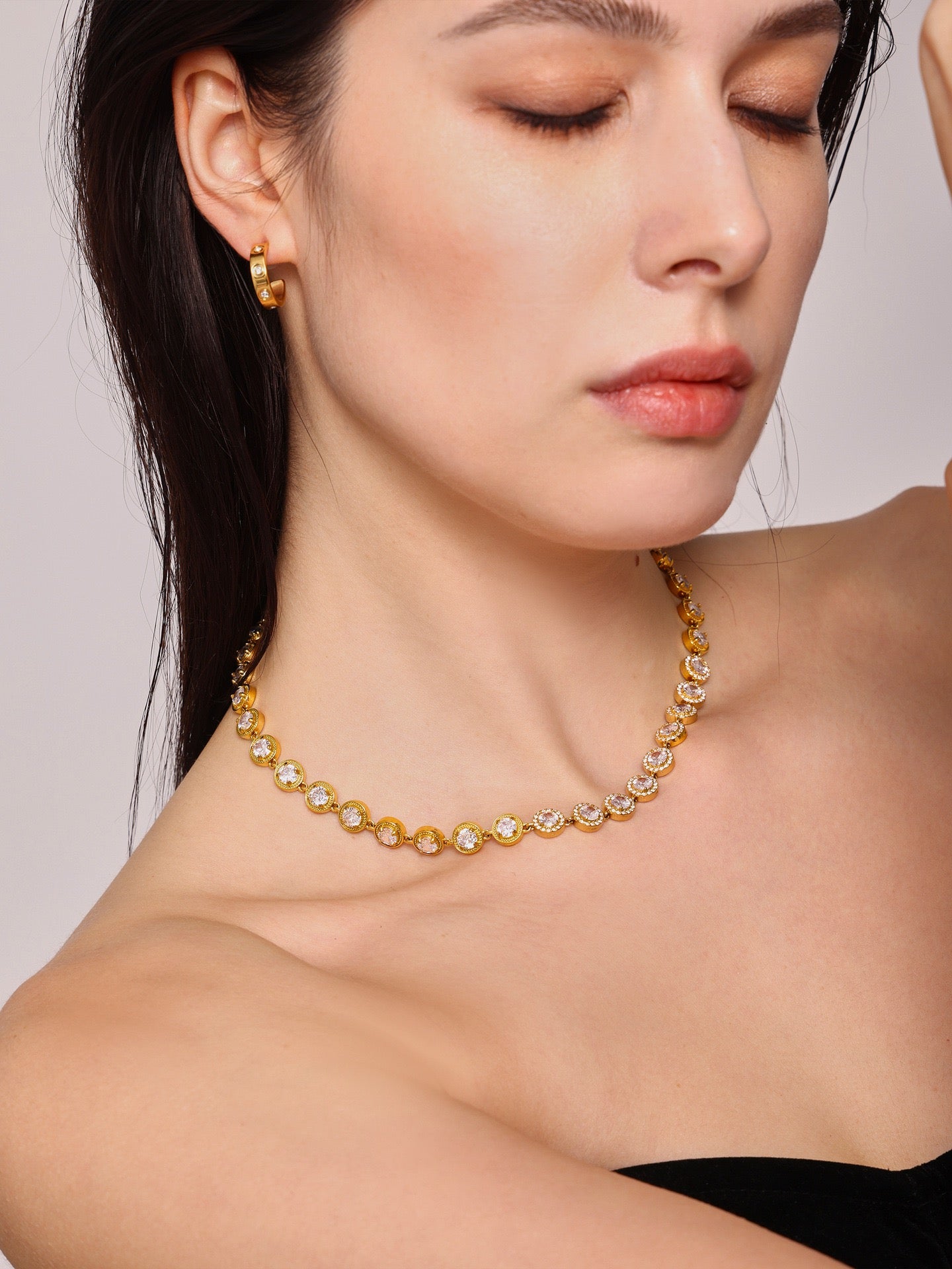The Linear Light Set - Diamond-Cut Necklace & Bracelet in Gold or Steel