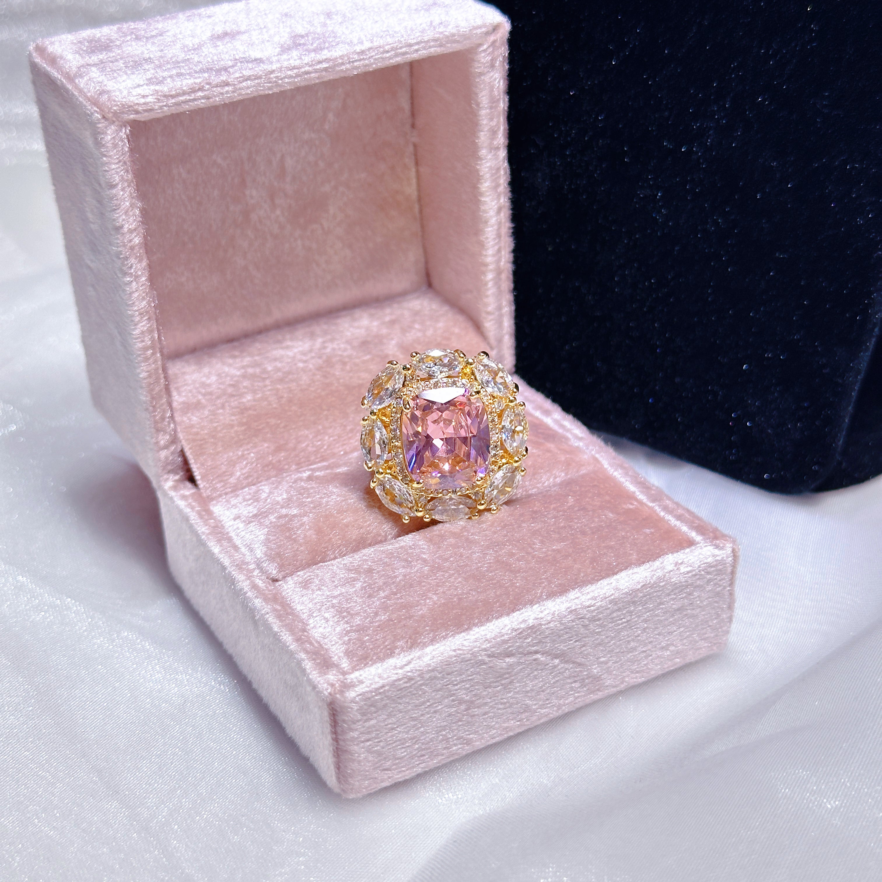 Victorian-Inspired Floral Lace Ring - Adjustable Open Band with CZ & Gem-Cut Detail