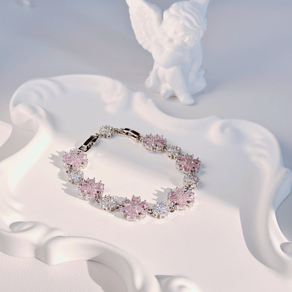 pring Garden Bracelet - Colorful Floral Charm Bracelet with Gemstones | Light Luxury Jewelry for Women