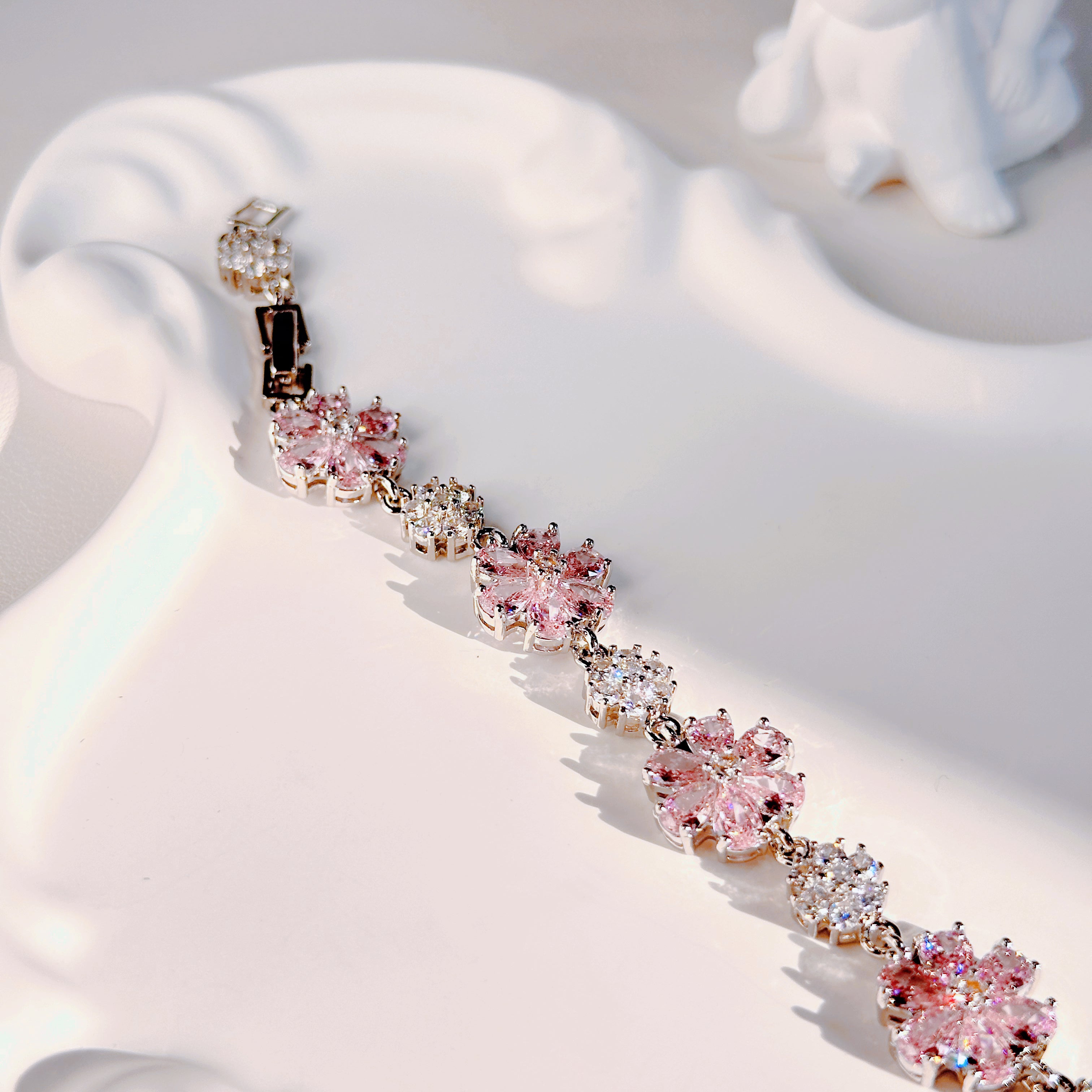 pring Garden Bracelet - Colorful Floral Charm Bracelet with Gemstones | Light Luxury Jewelry for Women