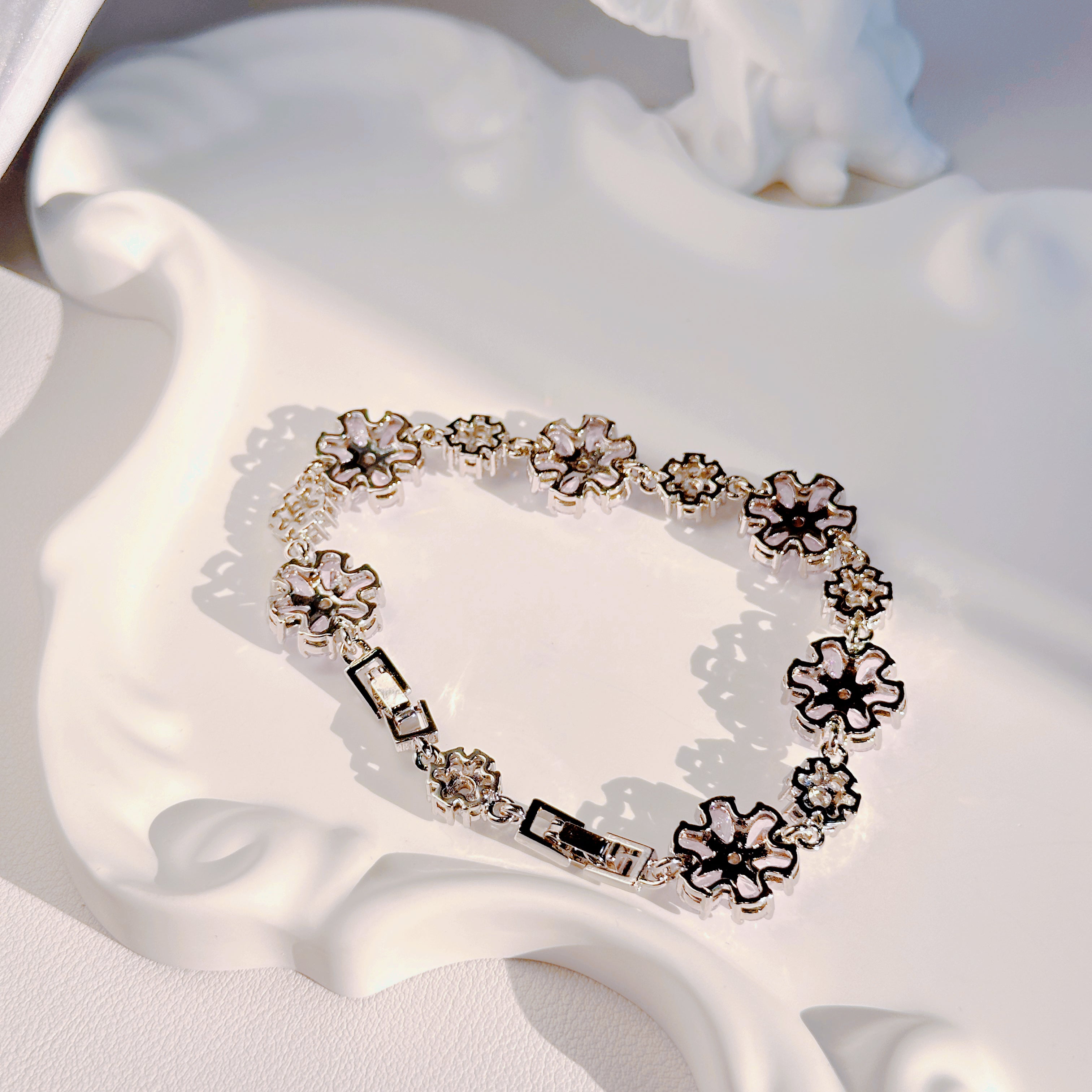 pring Garden Bracelet - Colorful Floral Charm Bracelet with Gemstones | Light Luxury Jewelry for Women