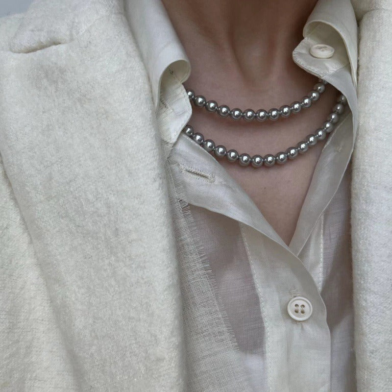 Lunar Luminescence · Classic Simulated Pearl Necklace (4-10mm)