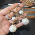 Pale Luna Entwined Pearl: French Vintage Orb & Twist Earrings