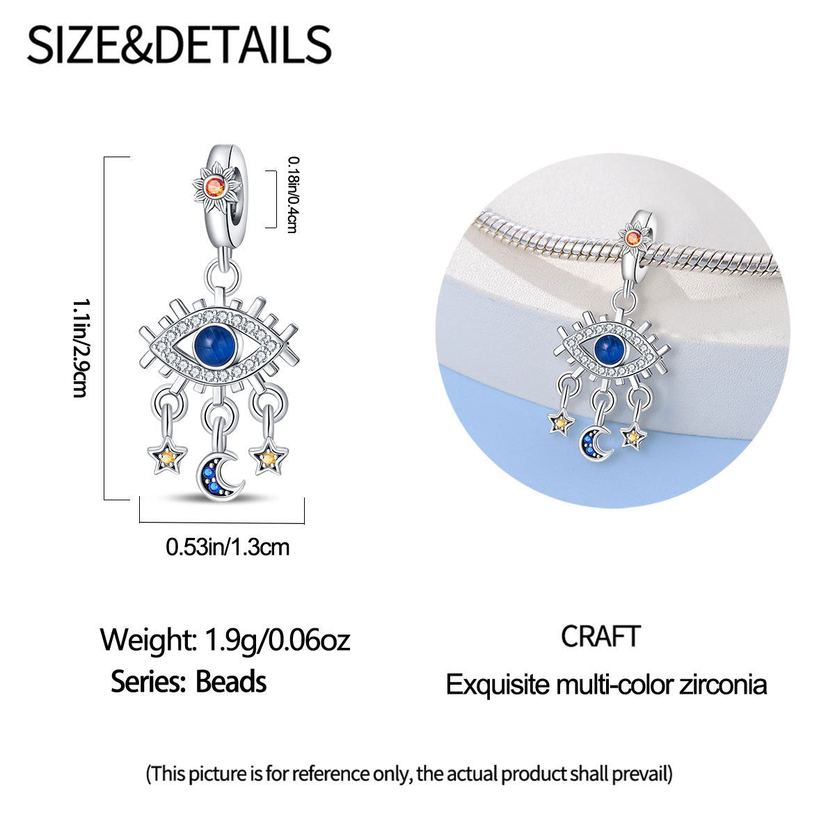 Mystic Tarot Sun & Moon Charm Bracelet – Sterling Silver Plated – Zodiac Energy Jewelry