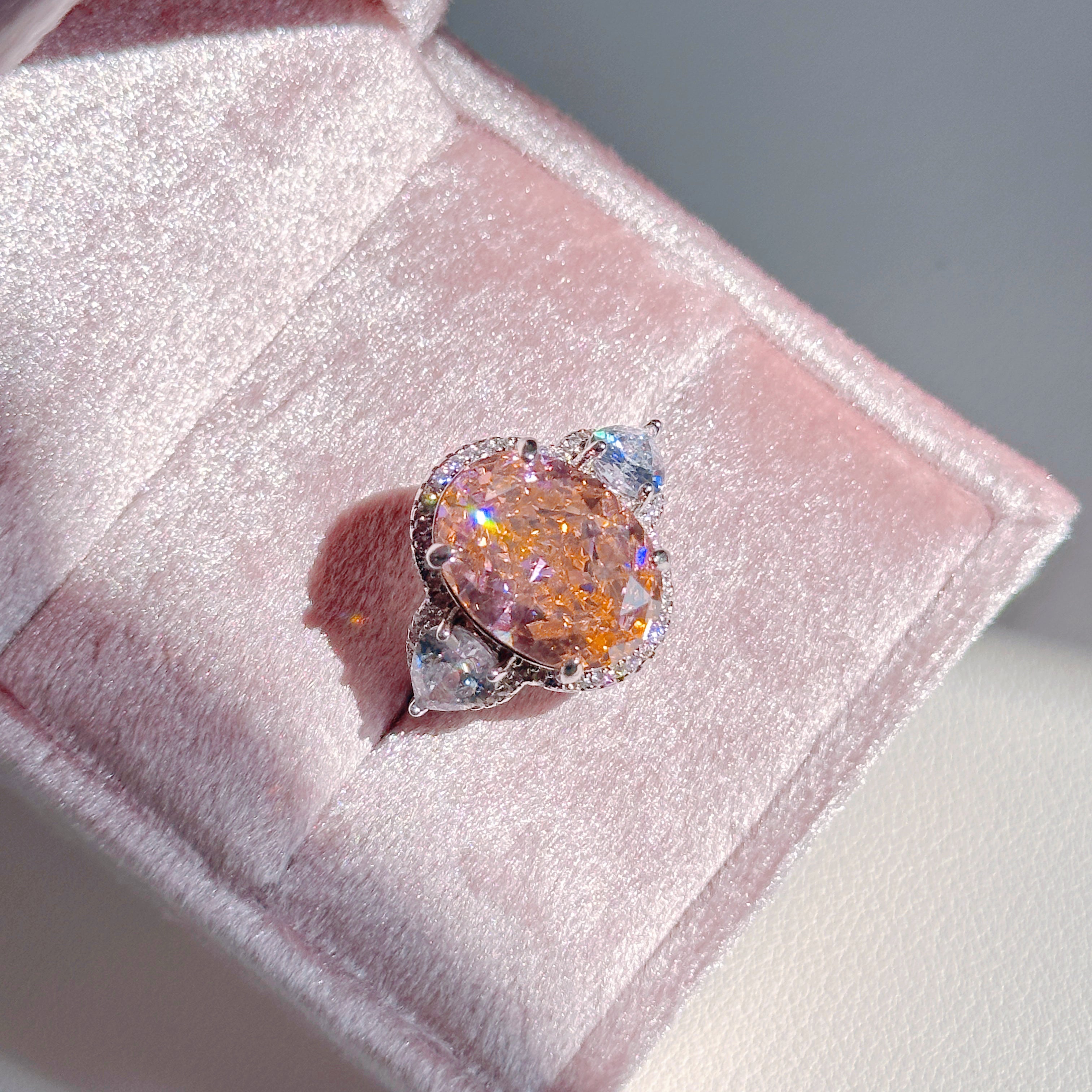 Pavé Palace Cocktail Ring – Oversized Padparadscha-Style Zirconia