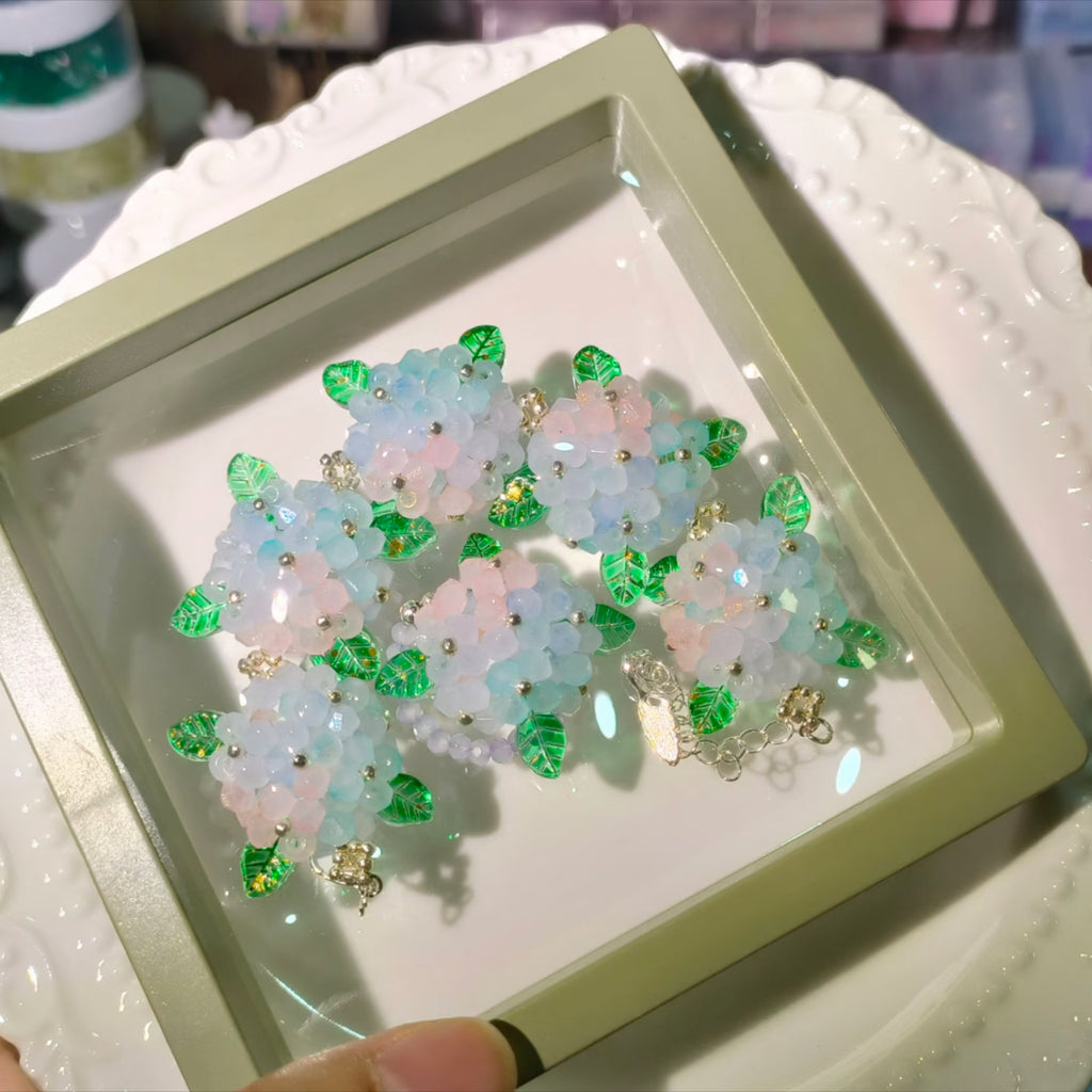 Endless Summer Hydrangea Bracelet – DIY Kit or Finished | 24 Floral Colors