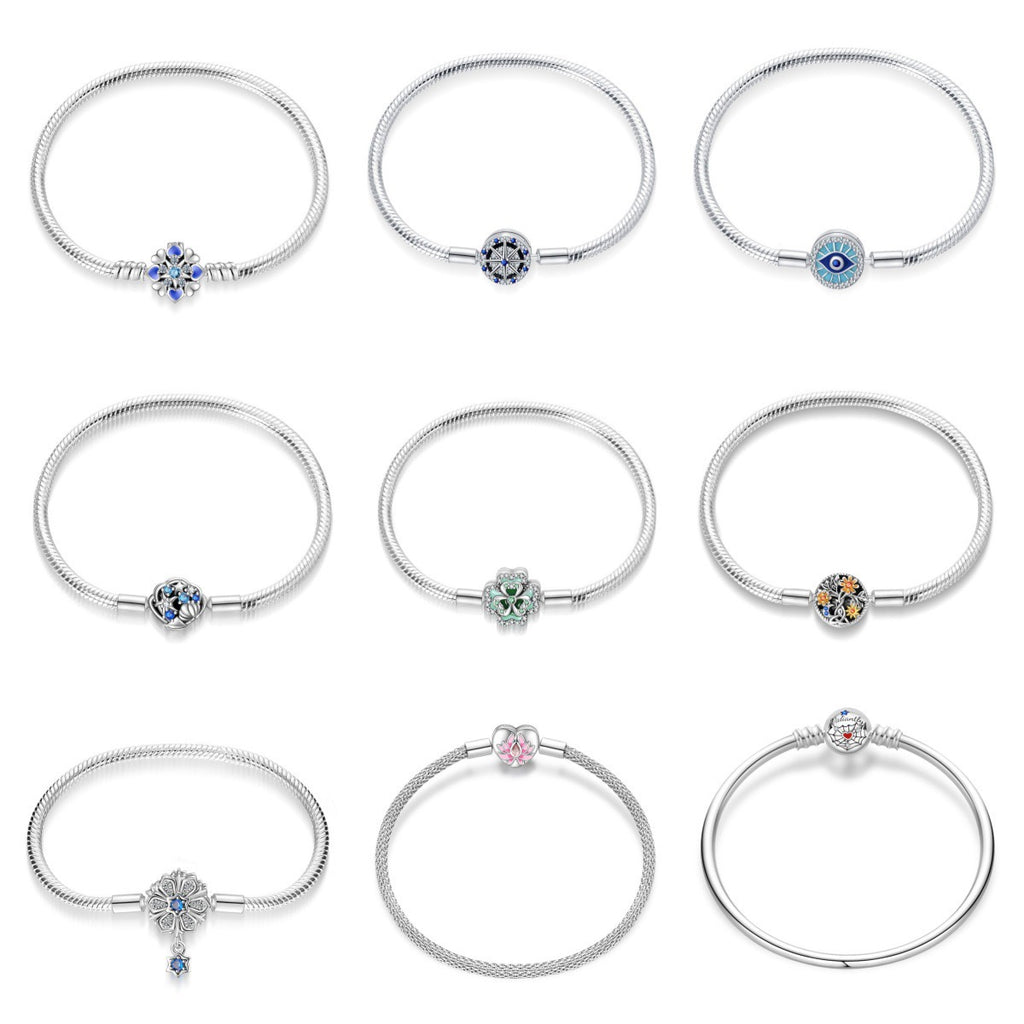 Minimalist Adjustable Chain Bracelet for Charms - Sterling Silver Plated