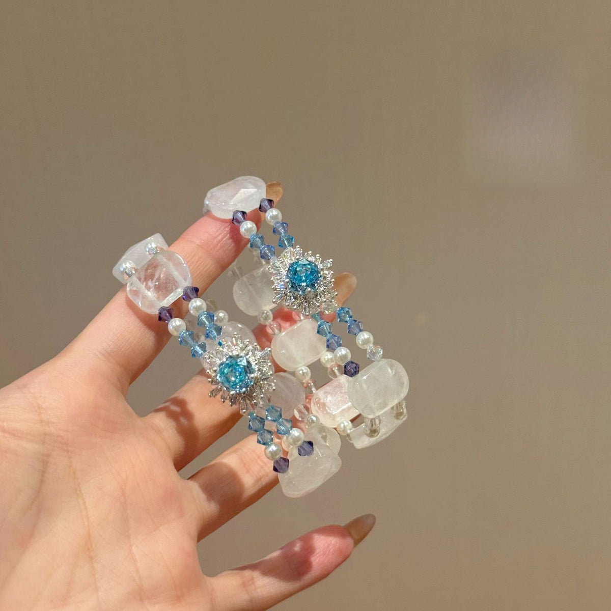 Original Design Natural Crystal Snowflake Ghost K9 Huazi Snowflake Magic Box Accessories Premium Sense Flash Versatile Bracelet