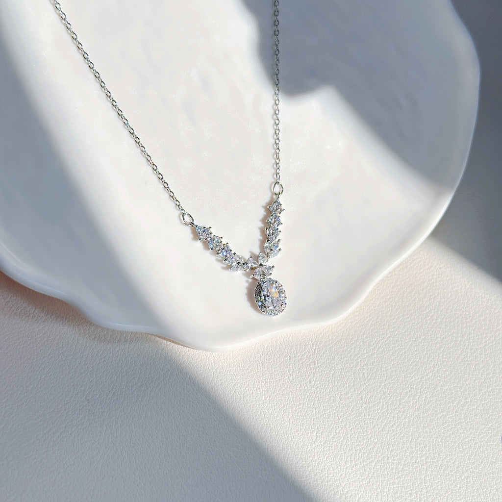 Royal Princess Duo – s925 Sterling Silver Zirconia Necklace & Ring Set | Minimalist Elegant Jewelry