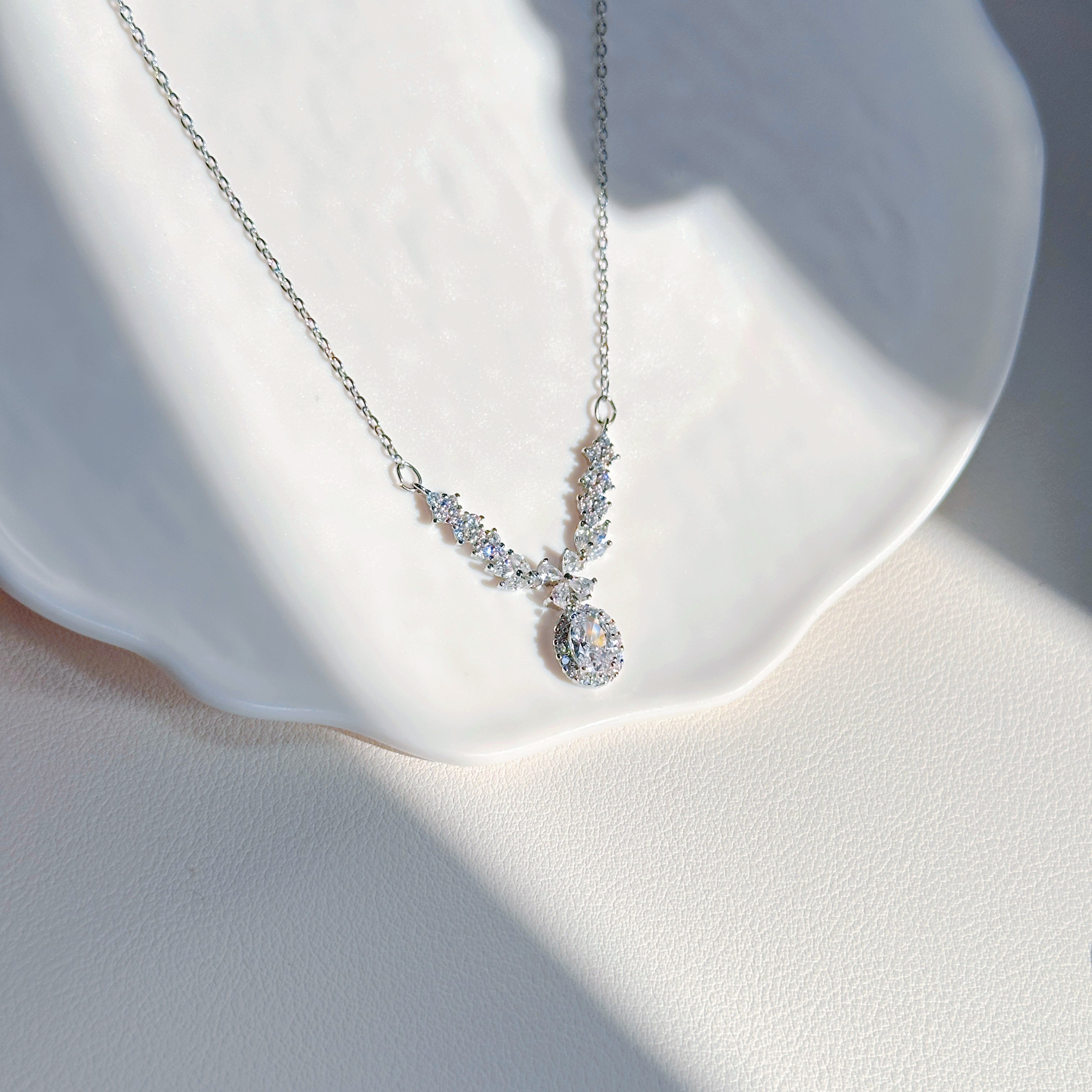 Royal Princess Duo – s925 Sterling Silver Zirconia Necklace & Ring Set | Minimalist Elegant Jewelry