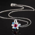 Fashion Luxury Pigeon Blood Red Corundum Flower Jewelry Set | Necklace & Earrings