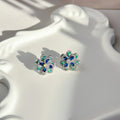 The Dainty Bloom Studs - Multi-Color Zirconia Flower Earrings in Sterling Silver