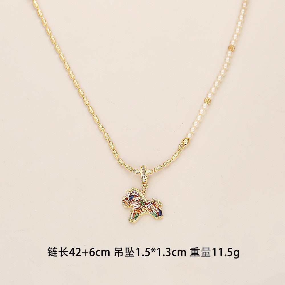 The Rainbow Pony Duo | Matching Charm Bracelet & Stud Earrings Set