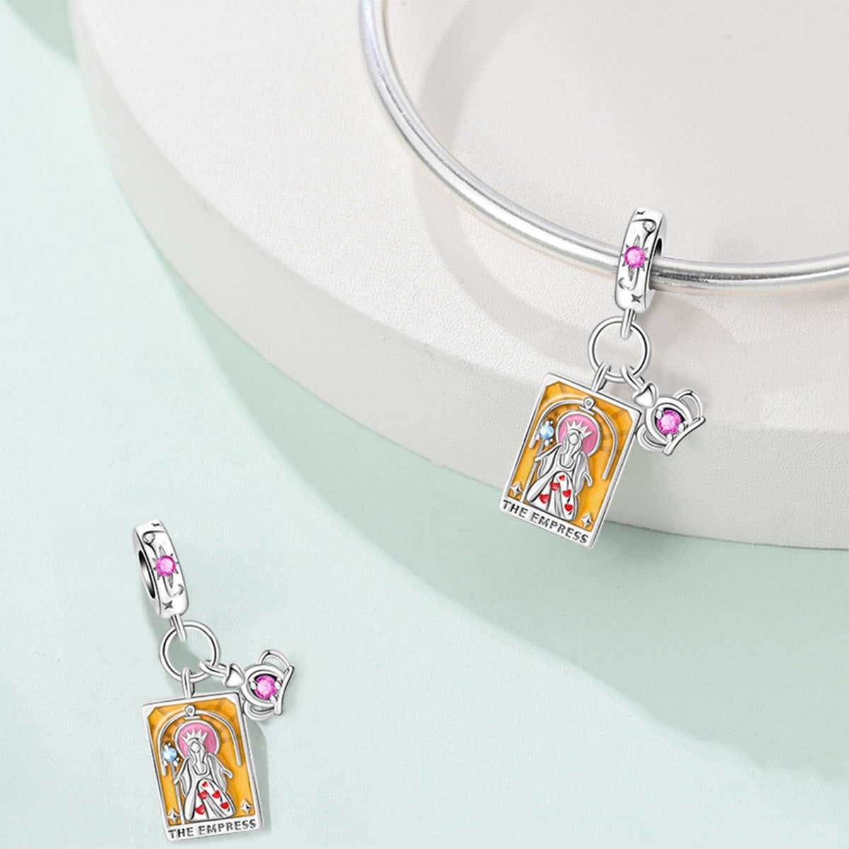 Mystic Tarot Sun & Moon Charm Bracelet – Sterling Silver Plated – Zodiac Energy Jewelry