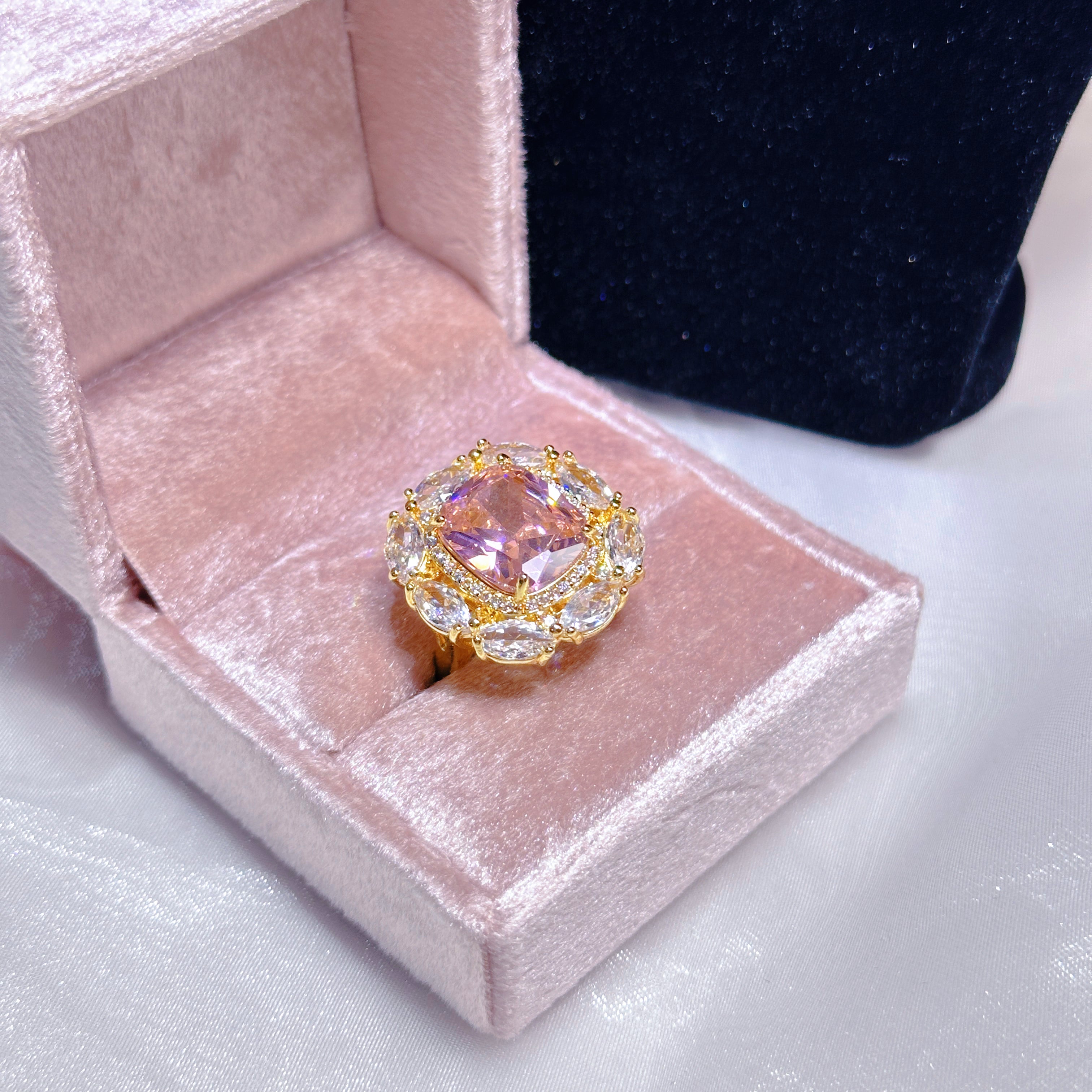 Victorian-Inspired Floral Lace Ring - Adjustable Open Band with CZ & Gem-Cut Detail