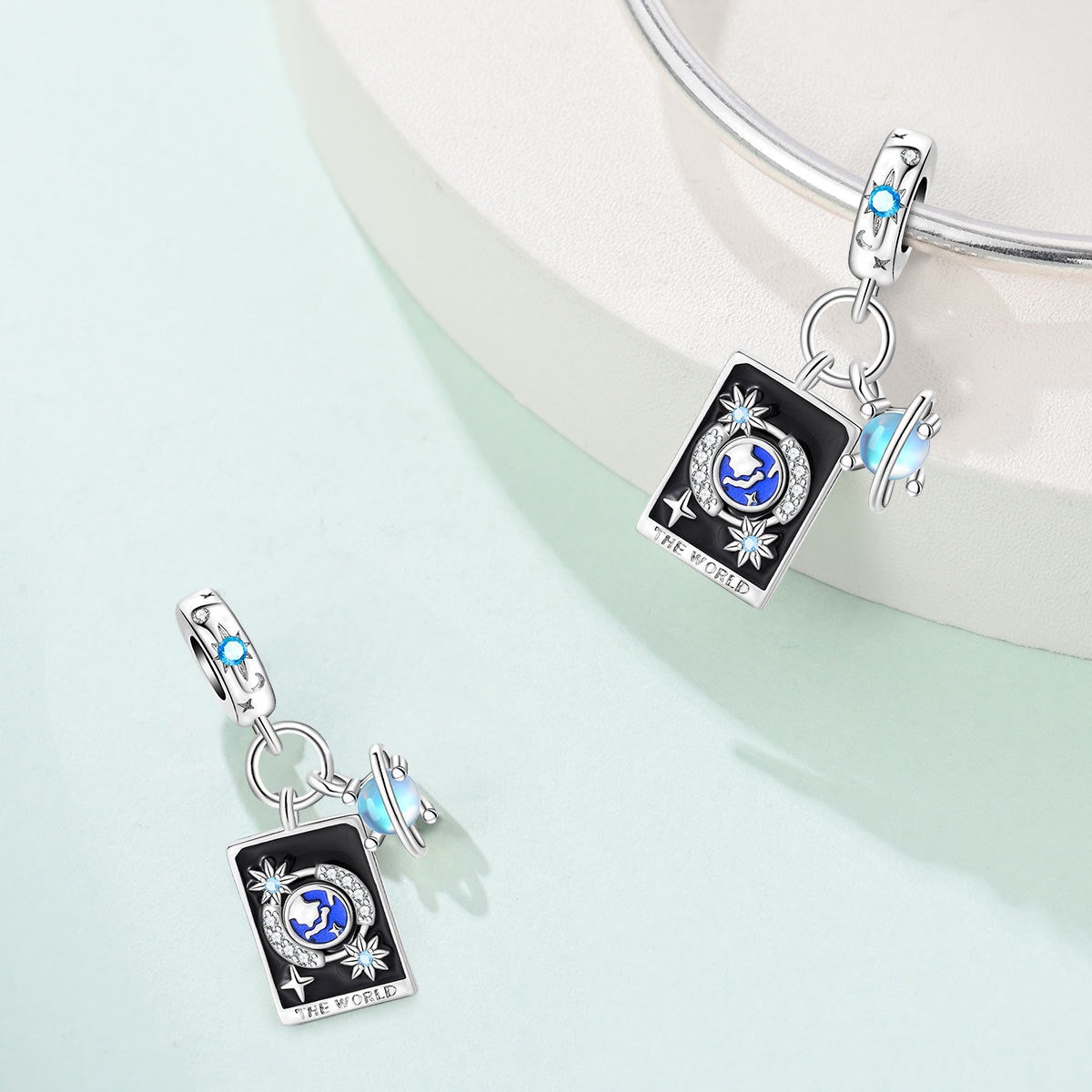 Mystic Tarot Sun & Moon Charm Bracelet – Sterling Silver Plated – Zodiac Energy Jewelry