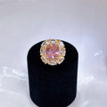 Victorian-Inspired Floral Lace Ring - Adjustable Open Band with CZ & Gem-Cut Detail