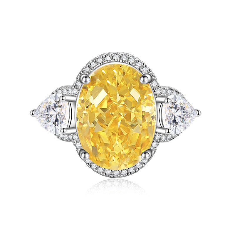 Pavé Palace Cocktail Ring – Oversized Padparadscha-Style Zirconia