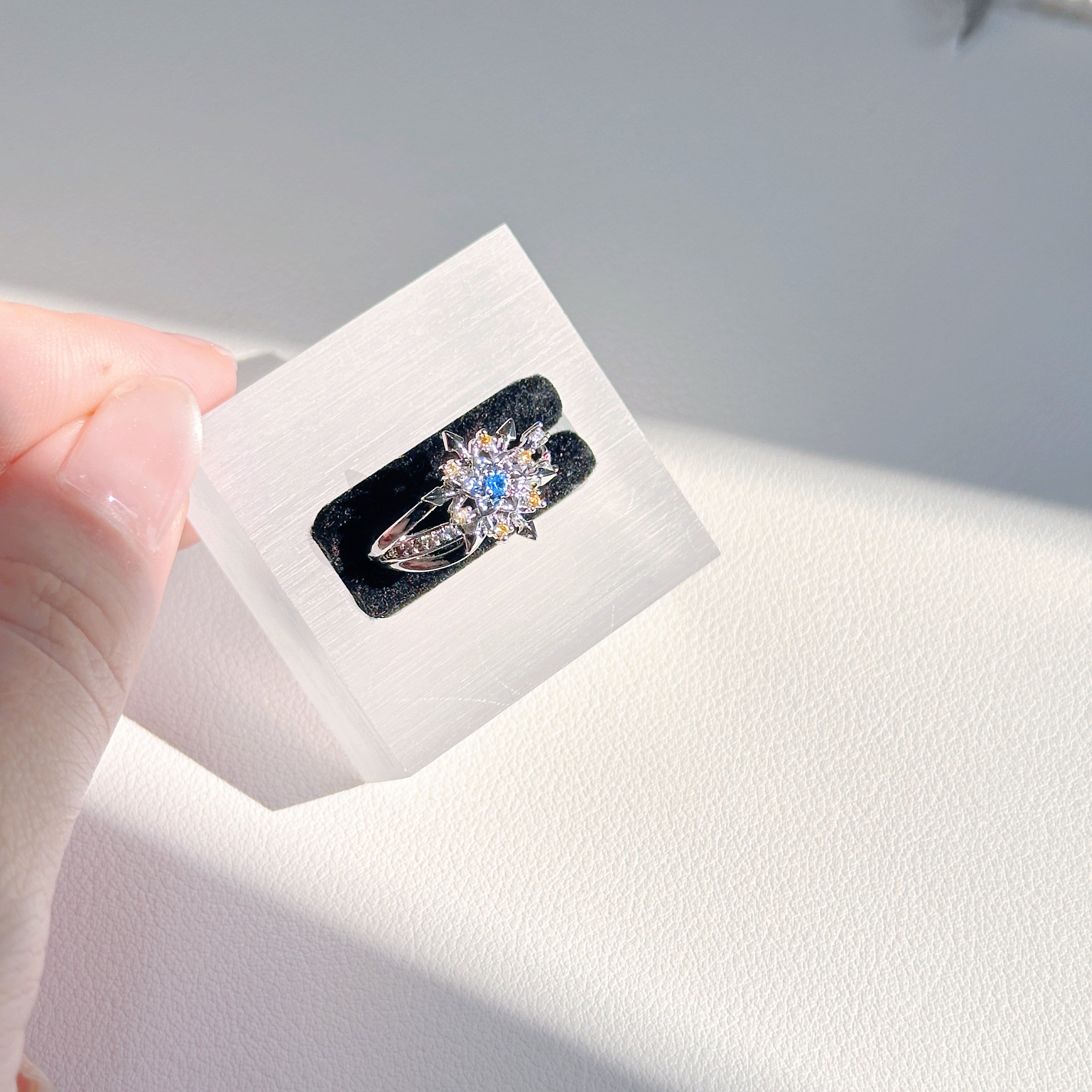 Love and Deep Space Snowflake Ring – Open Band Ring Inspired by Li She