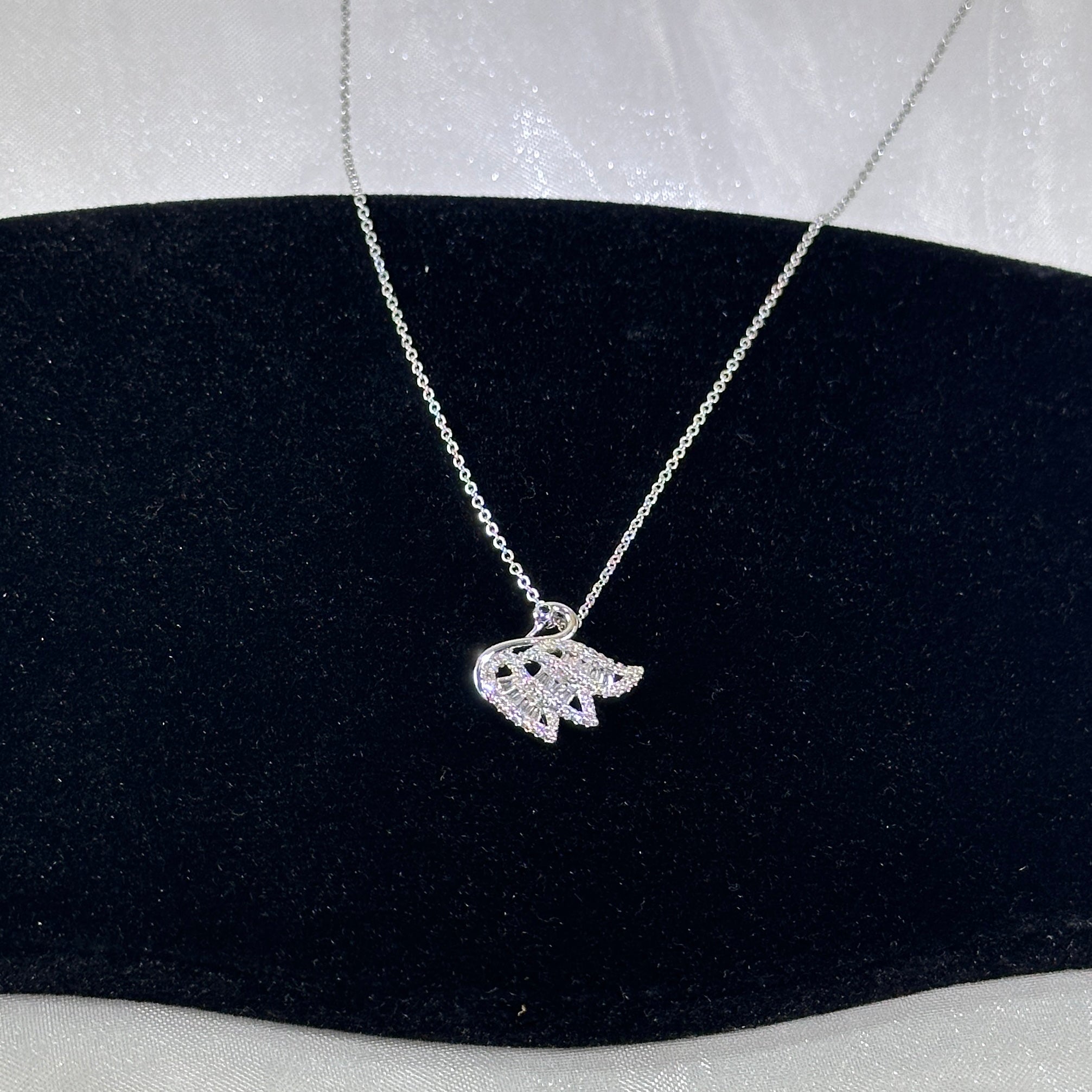 Swan Pendant Necklace - Elegant Zirconia Bird Charm