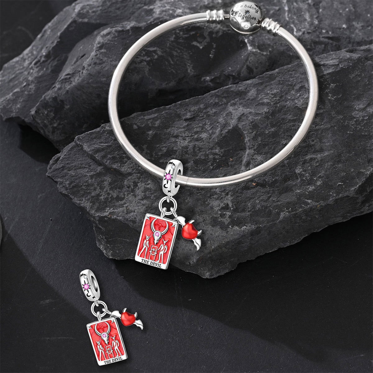 Mystic Tarot Sun & Moon Charm Bracelet – Sterling Silver Plated – Zodiac Energy Jewelry