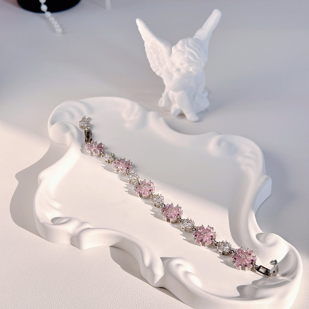 pring Garden Bracelet - Colorful Floral Charm Bracelet with Gemstones | Light Luxury Jewelry for Women