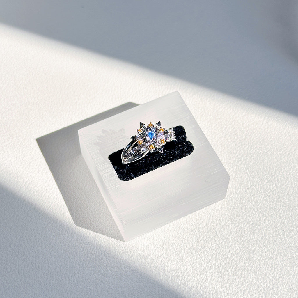 Love and Deep Space Snowflake Ring – Open Band Ring Inspired by Li She