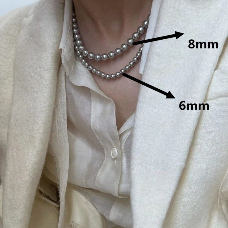 Lunar Luminescence · Classic Simulated Pearl Necklace (4-10mm)