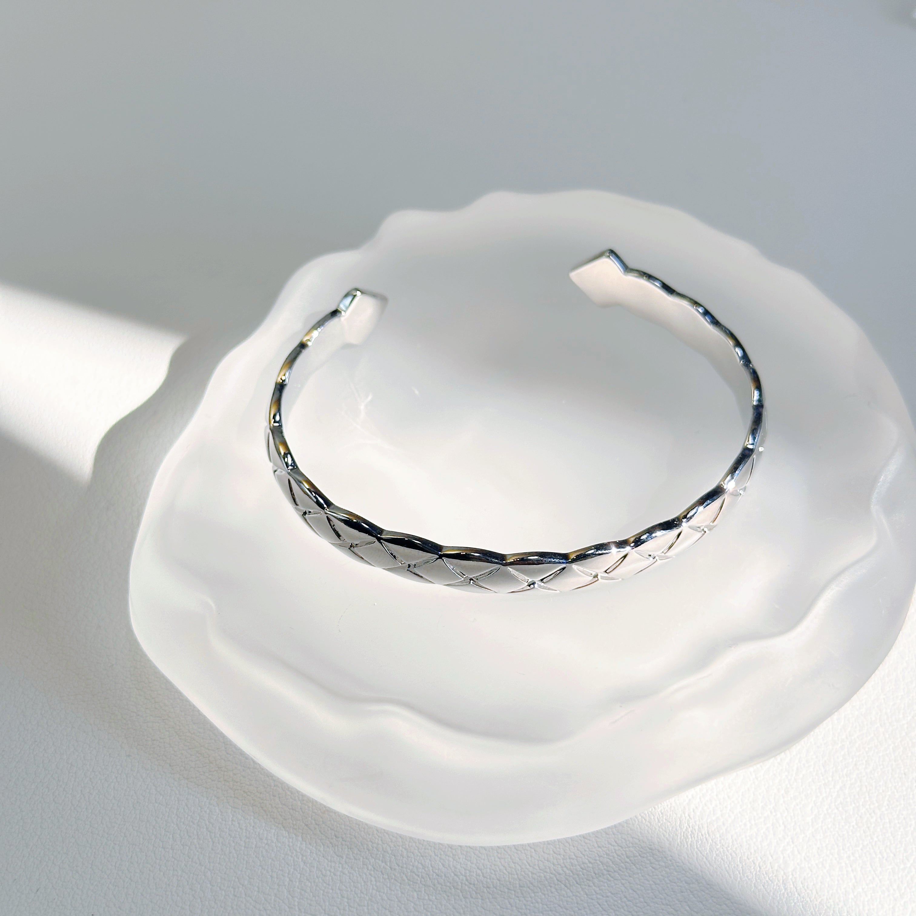 Classic Quilted Open Cuff Bracelet – Lightweight Luxury in 3 Colors