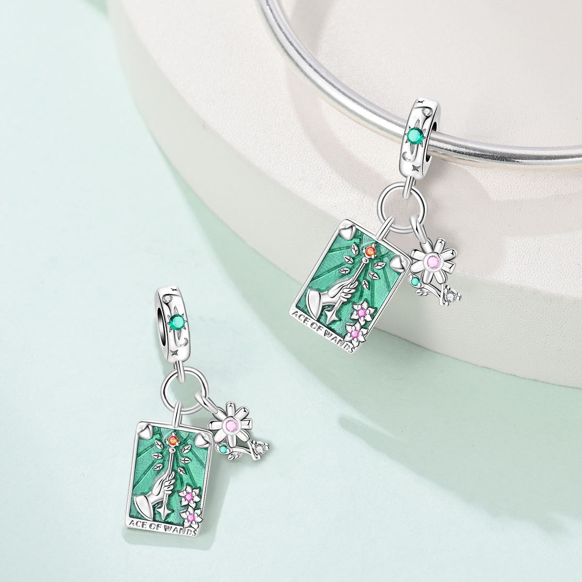 Mystic Tarot Sun & Moon Charm Bracelet – Sterling Silver Plated – Zodiac Energy Jewelry