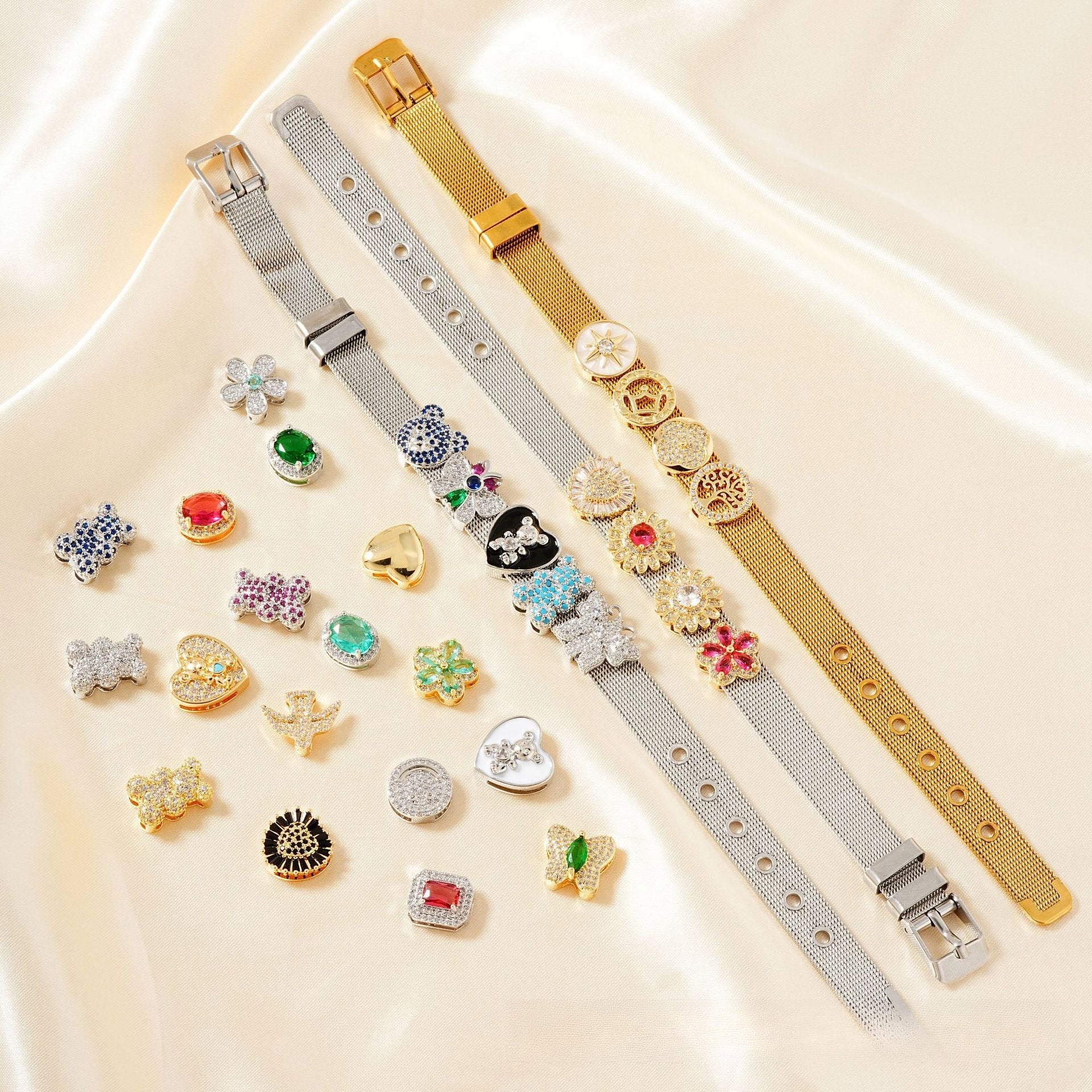 Pale Luna Celestial Glyphs: DIY Initial & Charm Band | Adjustable Bracelet & Watch Strap