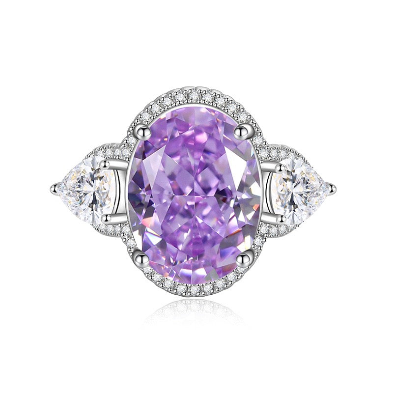Pavé Palace Cocktail Ring – Oversized Padparadscha-Style Zirconia