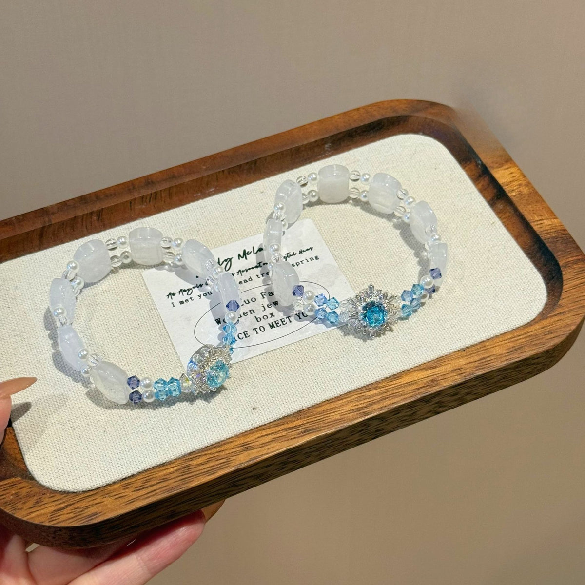 Original Design Natural Crystal Snowflake Ghost K9 Huazi Snowflake Magic Box Accessories Premium Sense Flash Versatile Bracelet