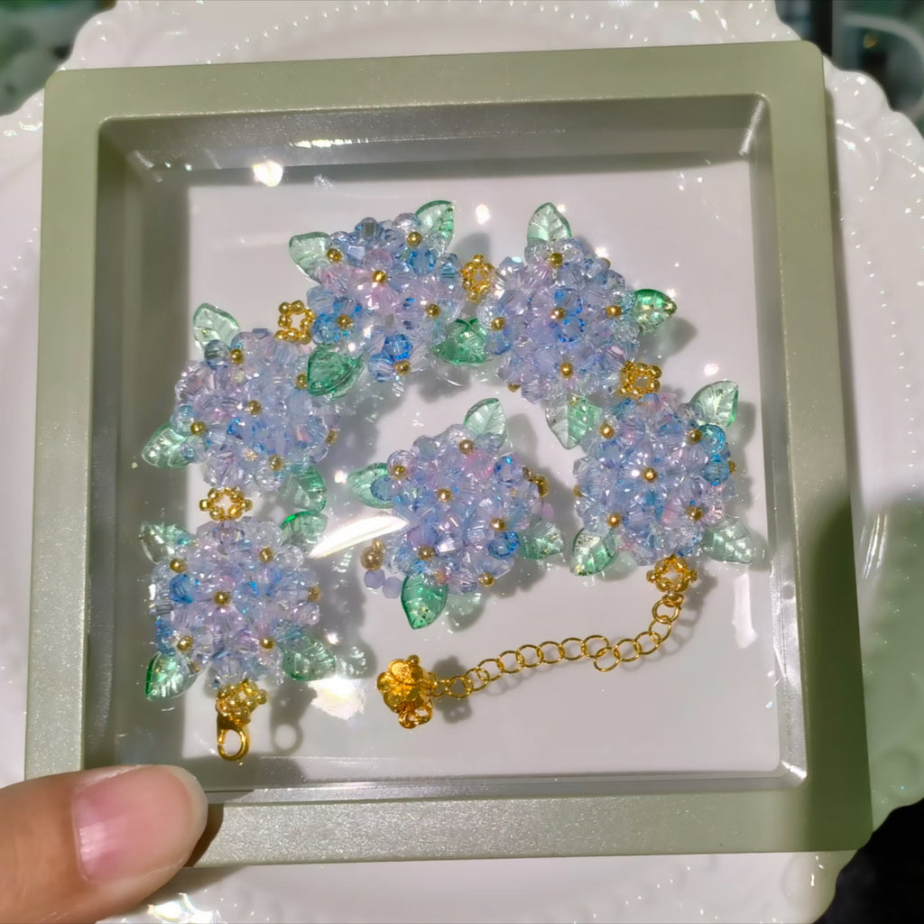 Endless Summer Hydrangea Bracelet – DIY Kit or Finished | 24 Floral Colors