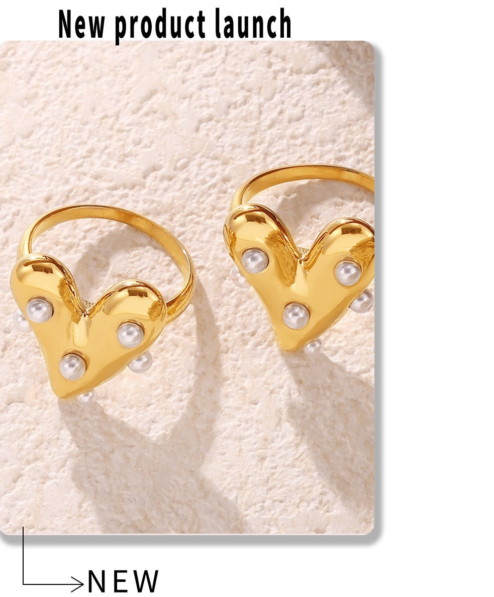 The Gilded Heart Suite - Articulated in Stainless Steel & Cultured Pearl