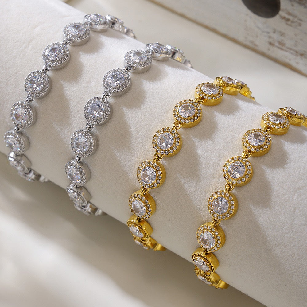 The Linear Light Set - Diamond-Cut Necklace & Bracelet in Gold or Steel