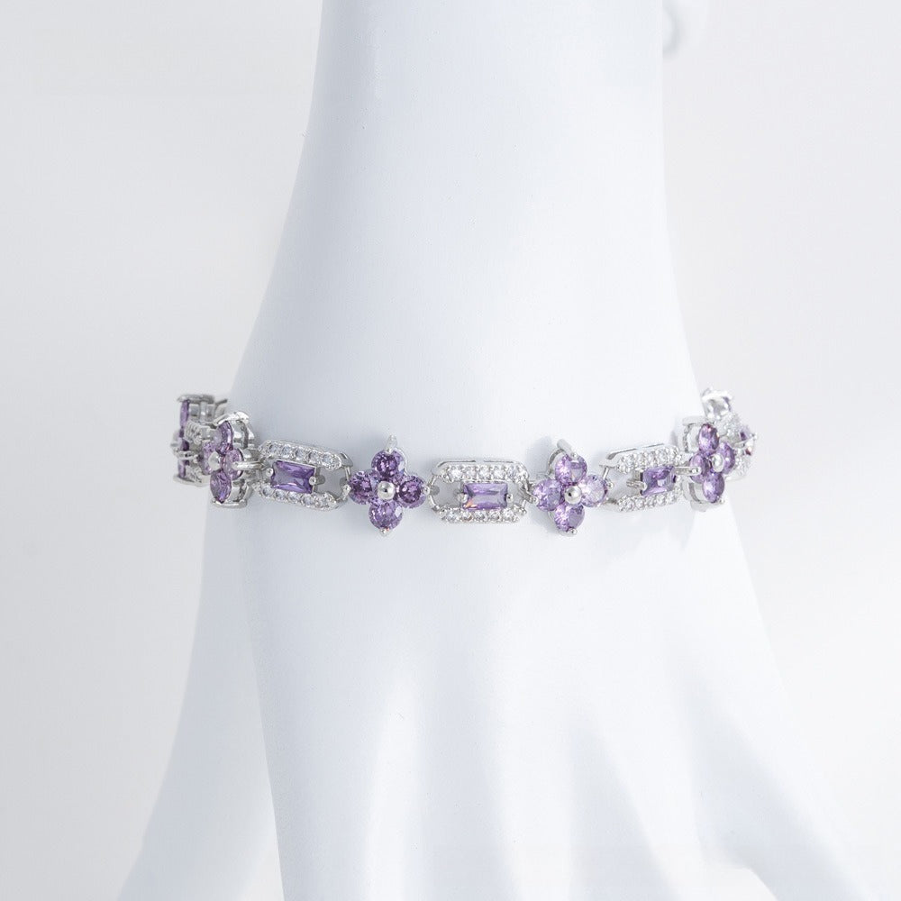 Geometric Circle Zirconia Bracelet – Gold or Silver Tone