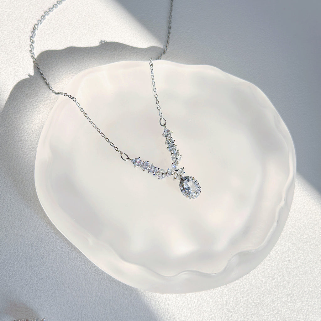 Royal Princess Duo – s925 Sterling Silver Zirconia Necklace & Ring Set | Minimalist Elegant Jewelry