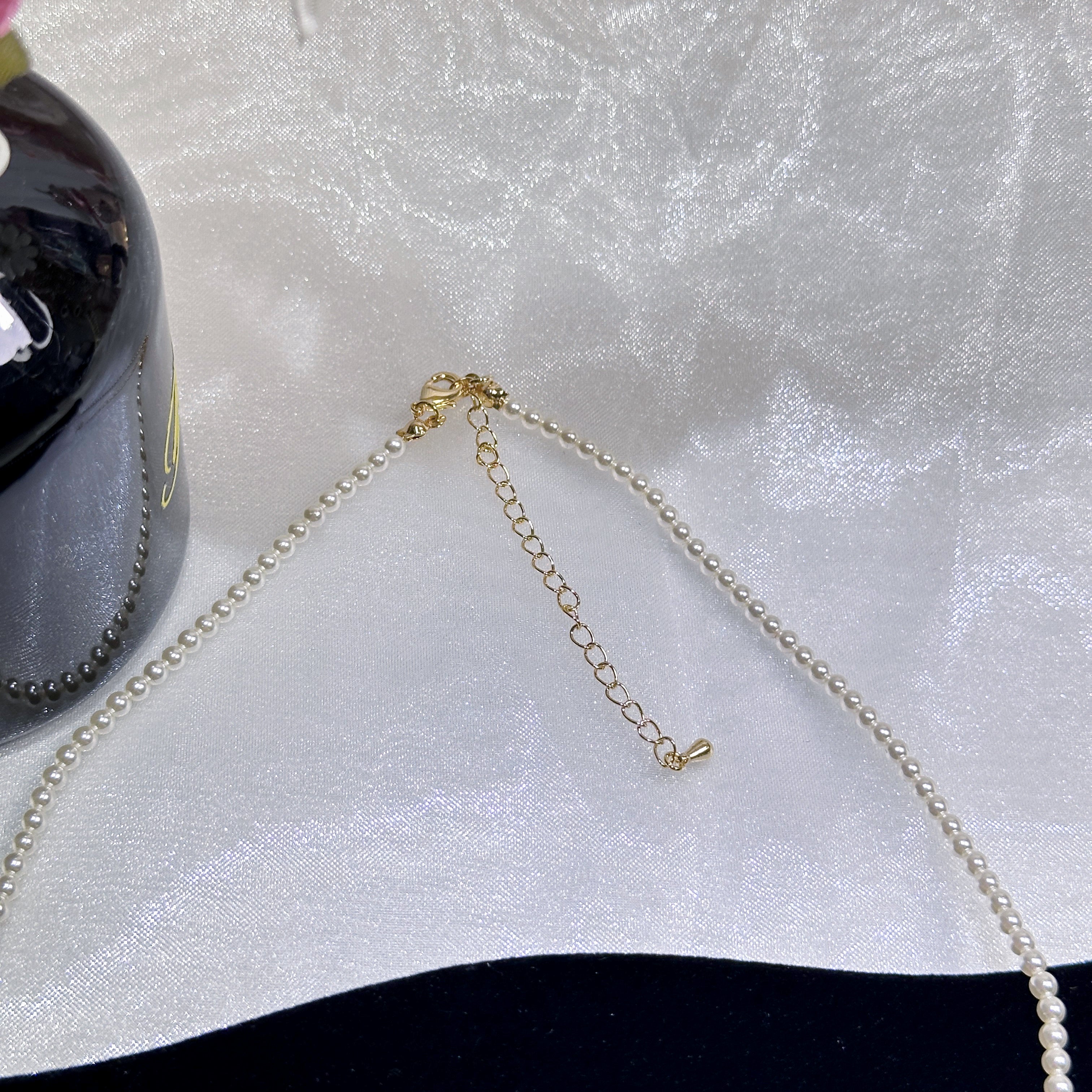 Serene Blue Drop Pendant Necklace - Gold Plated Glass Bead - Dainty Everyday Jewelry